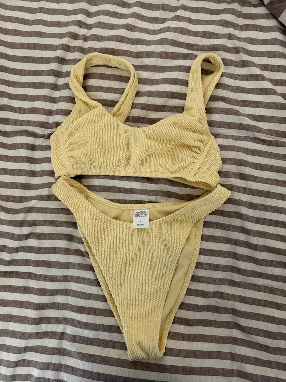 wild fable Yellow Textured Bikini Set